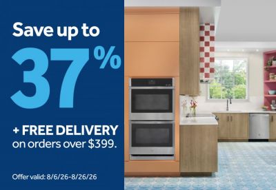 BIG savings during GE&rsquo;s August Spotlight Sale! Save up to 37% OFF select major appliances + FREE DELIVERY on orders over $399. Offer valid now through 8/26/26. Shop now!