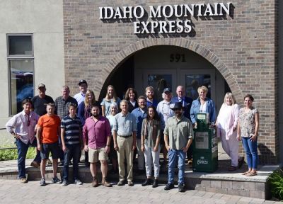 The entire staff of the Idaho Mountain Express gathers for a group photo. (Roland Lane)