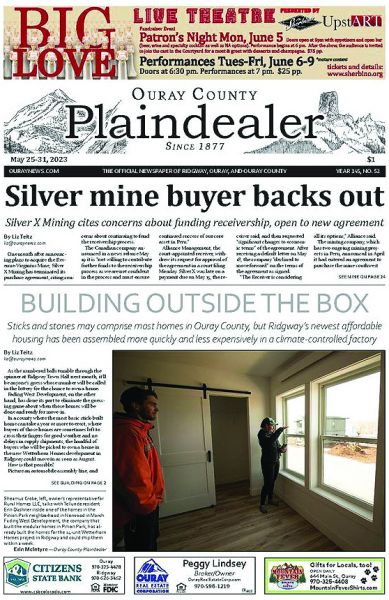 A recent edition of the Ouray County Plaindealer in Ridgway, Colorado, features Liz Teitz’s story about a new kind of housing in the Colorado mountain county.