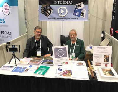 Co-authors of Introduction to Graphic Communication, John Parsons and Harvey Levenson, exhibited customized versions of Clickable Paper training books at PRINTING United.