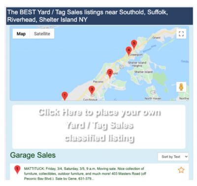 Interactive map listing